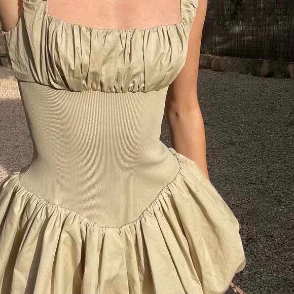 NWOT !Helsa Rib Mix Puffy Mini Dress - Picture 4 of 10